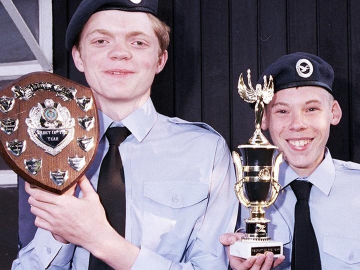 Armthorpe ATC cadet of the year Corporal Robert Buchan 18 (left) and recruit of the year, 14 years old Cadet Philip Talbot, July 1998