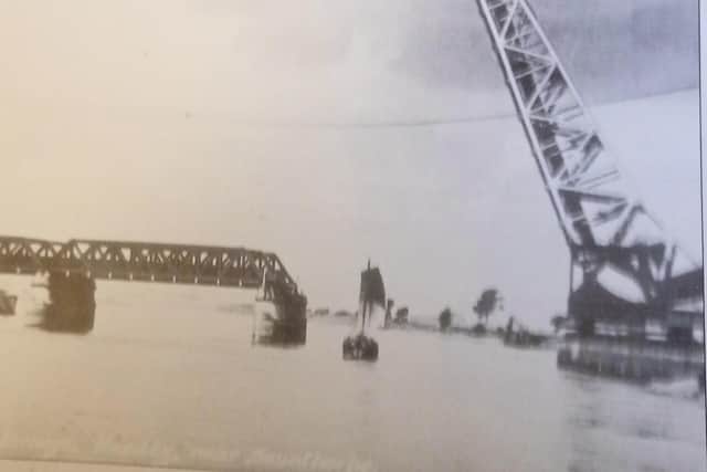 The bridge seen in the open position.