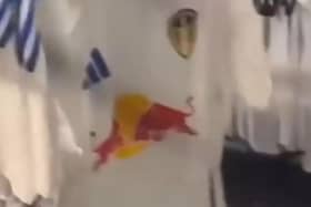 The leaked kit photo suggests Leeds United's new shirt will have red on it (Photo: X).