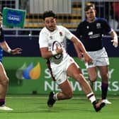 Ethan Grayson scores in the win against Scotland. Photo by David Rogers/Getty Images