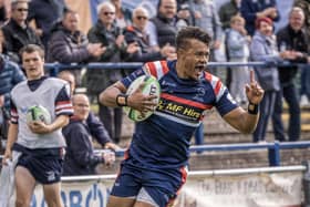 Maliq Holden scored a hat trick for Knights. Picture: John Ashton