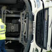 The lorry tipped over onto its side, with emergency crews racing to the scene. (Photo: Andrew Morton).