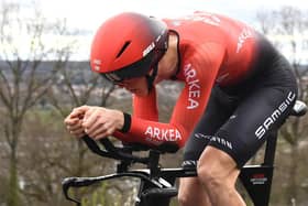 Connor Swift competes during the 15,5 km individual time trial 4th stage of the 78th Paris - Nice cycling race stage between Saint-Amand-Montrond and Saint-Amand-Montrond, on March 11, 2020. Photo by ALAIN JOCARD/AFP via Getty Images