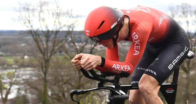 Connor Swift competes during the 15,5 km individual time trial 4th stage of the 78th Paris - Nice cycling race stage between Saint-Amand-Montrond and Saint-Amand-Montrond, on March 11, 2020. Photo by ALAIN JOCARD/AFP via Getty Images