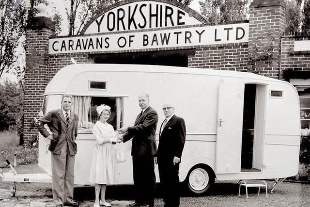 Yorkshire Caravans celebrating it's 75th anniversary.This picture shows company founder Percy Smith (right) and his wife Gladys Smith at the firm's Bawtry premises.