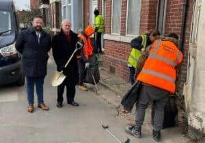 PCC Alan Billings and Kevin Harrison with the Community Payback team