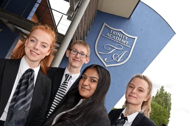 Year 12 students l-r Jasmine Wood, Oliver Page, Tharmisha Ramamoorthy and Sarah Roe, all 17. Picture: Marie Caley