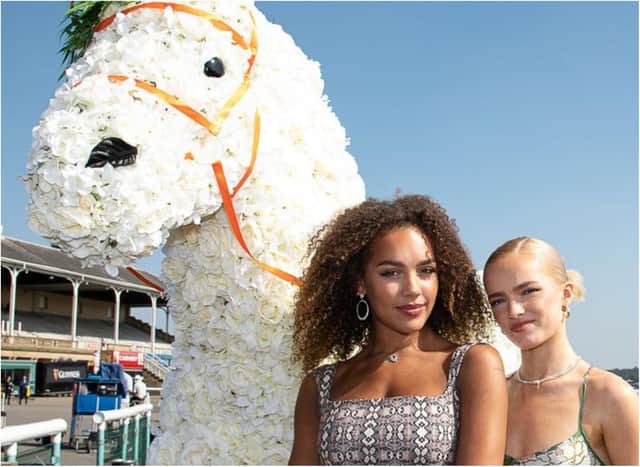X-Factor winners Real Like You were among the guests at Doncaster Racecourse.
