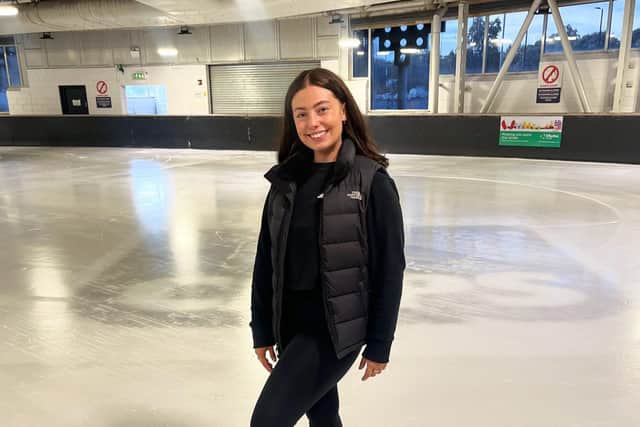 Millie on the rink at Doncaster Dome