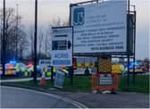 Emergency services at the scene in Balby Carr Bank.