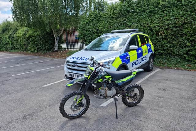 The bike seized by officers