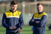 Nick Buxton (right) alongside Doncaster Rovers Belles chief Andy Butler.