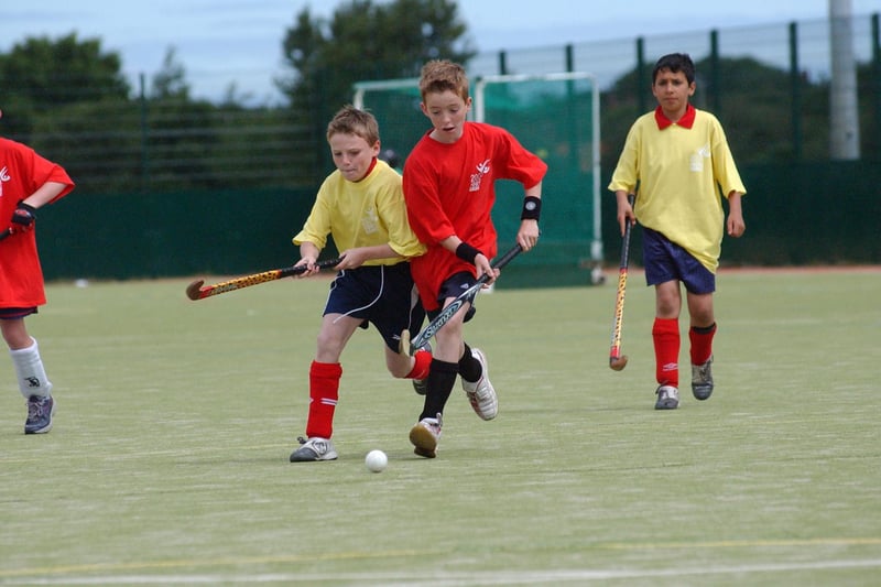 Who do you recognise in this scene on the hockey pitch?