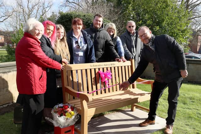 The bench was unveiled in memory of Andrea Willis.