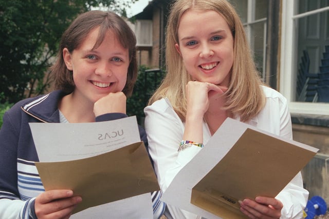 Gemma Taylor and friend and namesake Gemma Taylor look pleased with their results in 1999