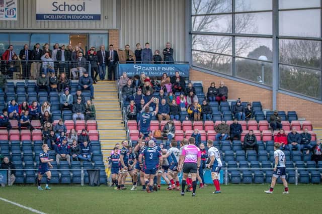 Doncaster Knights in action at Castle Park. Photo: Blueline Photography