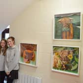 Hall Cross students donating artwork.