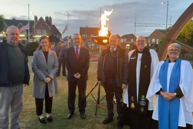 A beacon was lit in Armthorpe for VE Day.