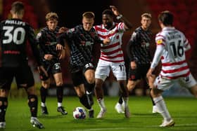 Reo Griffiths in action against Barnsley in the Papa Johns Trophy.