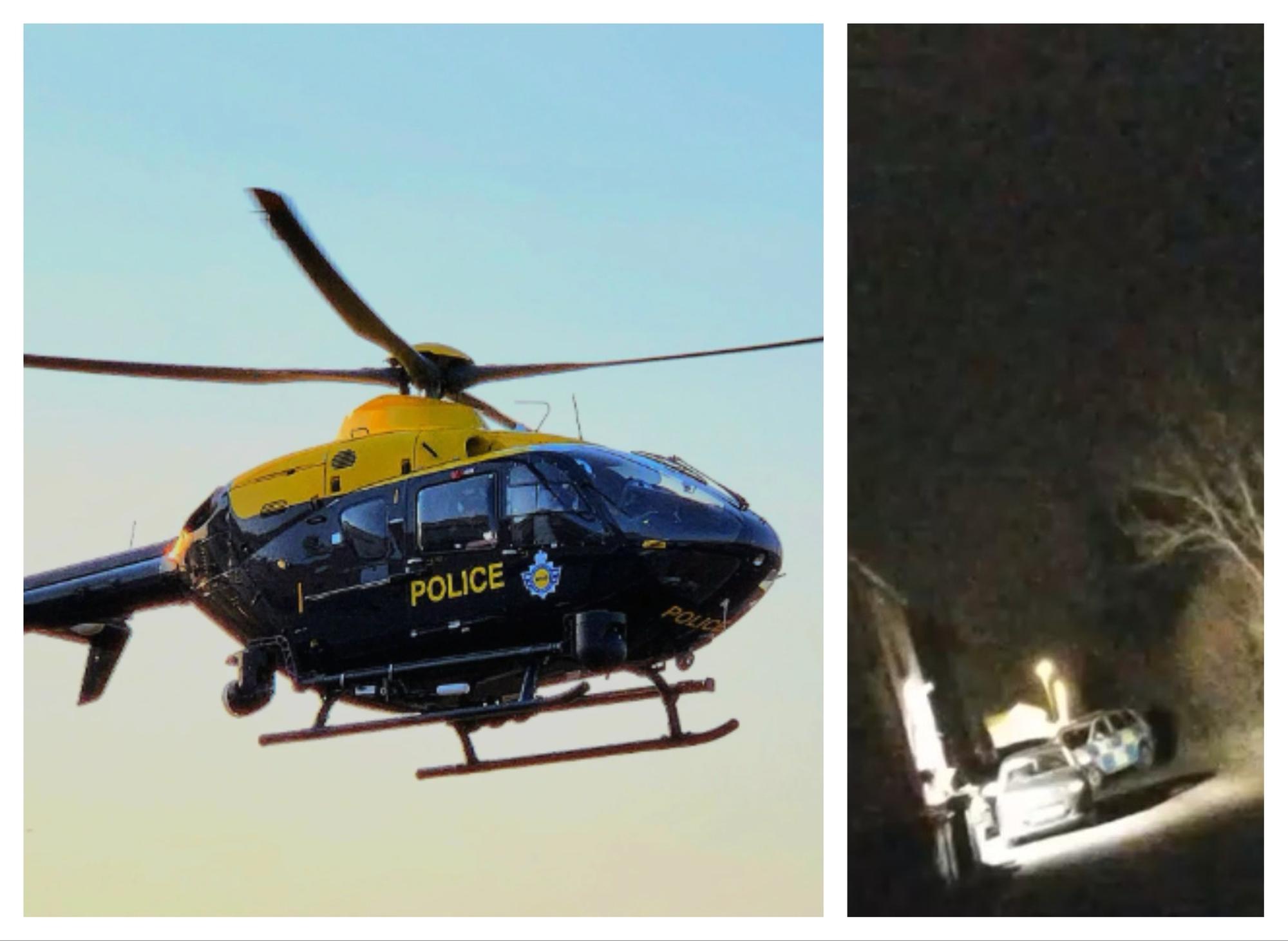 Two arrested near Doncaster in police helicpoter swoop over cable thefts