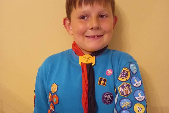 Finley has achieved every badge possible from Beaver Scouts.