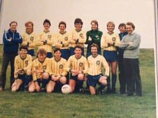 John Wallbank, back centre, with his White Hart FC teammates.