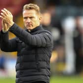 Gary McSheffrey thanks the fans after Doncaster's win over Rochdale.