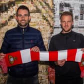 New Doncaster Rovers head coach Danny Schofield with the club's head of football operations James Coppinger.