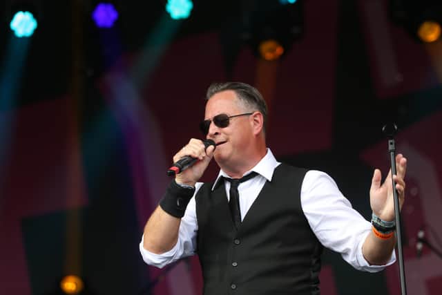 Tom Brooksby, of Glory Days (a  tribute to Bruce Springsteen) performing at Tribfest. Pic Dave Lofthouse.
