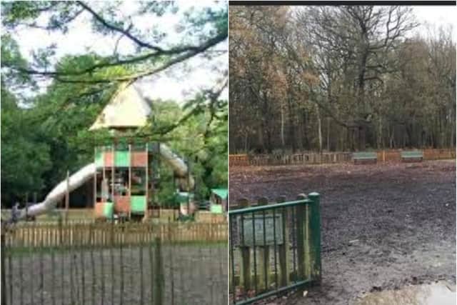 The playground in Sandall Beat has been destroyed by fire.