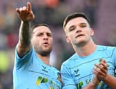 Billy Sharp (left) is just one booking away from a ban.