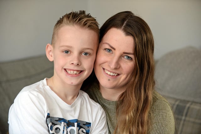 Corey Allen, eight, of Tickhill, pictured with his mum Kayleigh. Picture: NDFP-08-03-22-Snowdon 1-NMSY