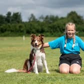 Olivia White and her four-legged best friends, Magic and Mocha the border collies