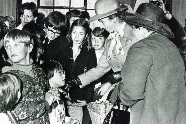 Princess Anne paying a visit to Tansley in 1978.