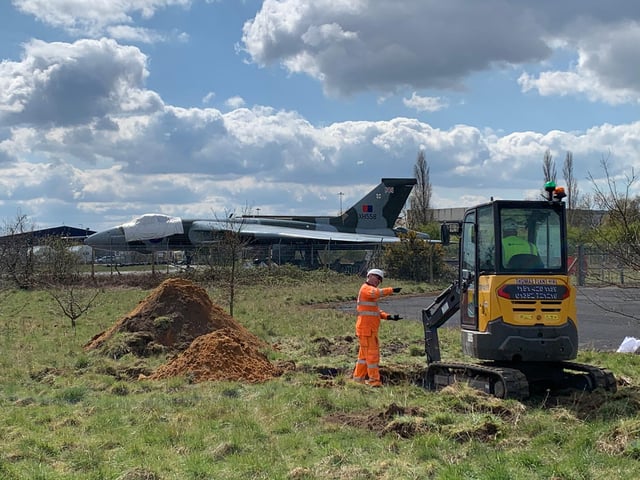 Work has started at Doncaster Sheffield Airport on the new Vulcan hangar. (Photo: VTTS).