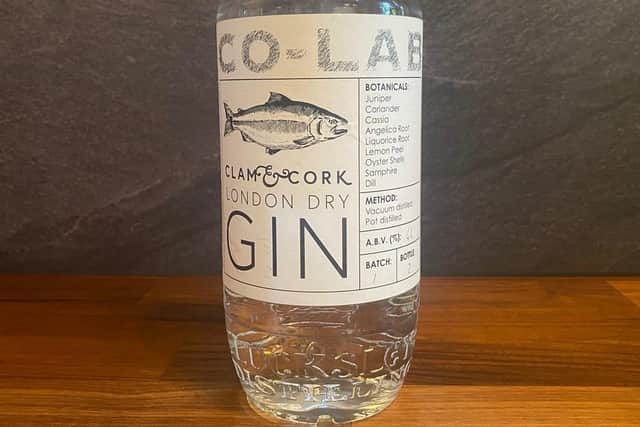 New seafood gin, Clam and Cork, available at Doncaster market restaurant.