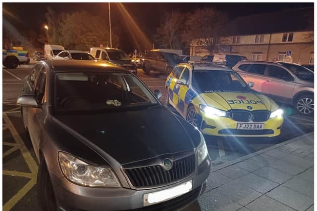 The Skoda was seized by police at Blyth Services.