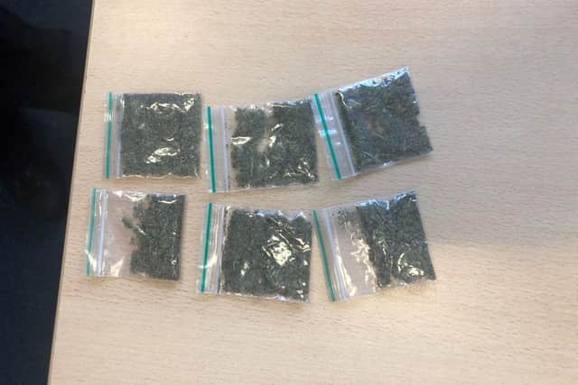 The drugs seized in town today