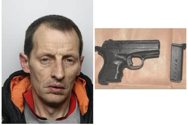 Drug dealer Shaun Brown is behind bars after police found a gun and £7,000 worth of drugs at his home.