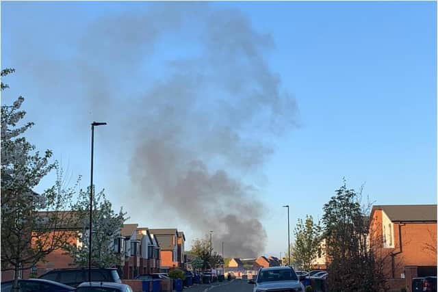 The blaze has been spotted from across Doncaster.