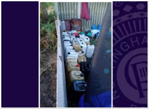 Police found 1,000 litres of diesel fuel in a Doncaster area garden.