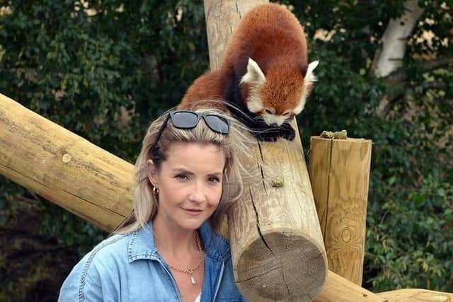BBC Countryfile presenter Helen Skelton was able to get close to the animals as she previewed the parks summer expansion at Yorkshire Wildlife Park.