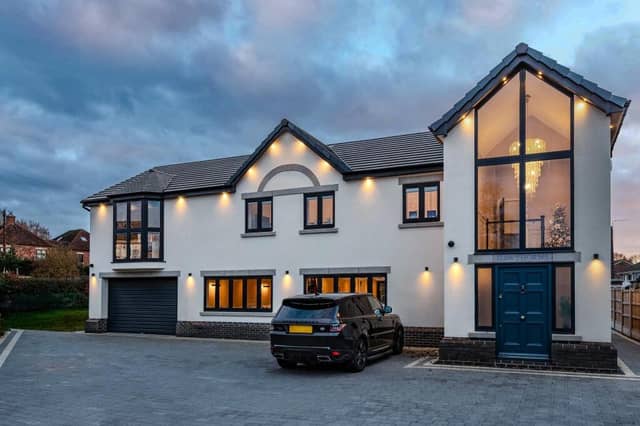 The front aspect of the impressive Rossington home.
