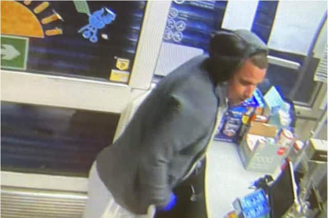 Police have issued CCTV of a man wanted in connection with a series of ram raids.