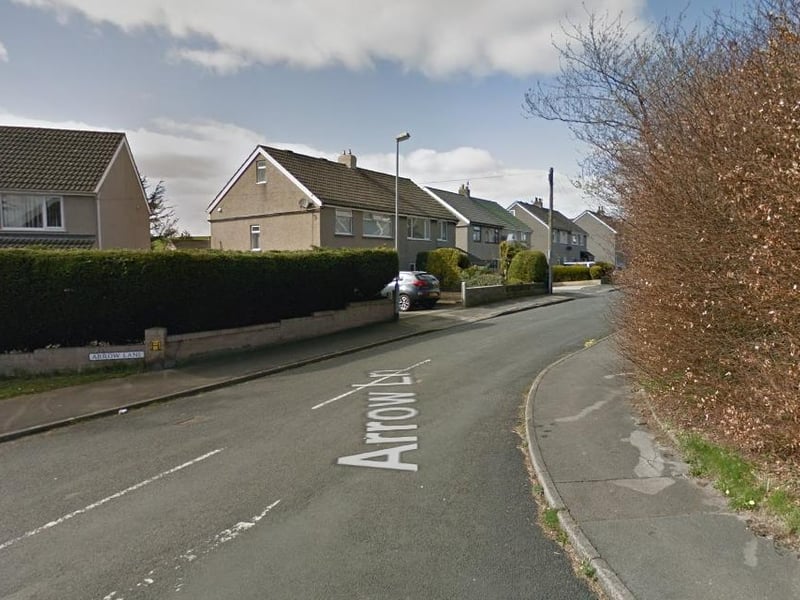 Properties on roads with Arrow in the name, such as Arrow Lane, Halton, Lancaster, sold for an average of £220,000, 16 per cent below the national average.