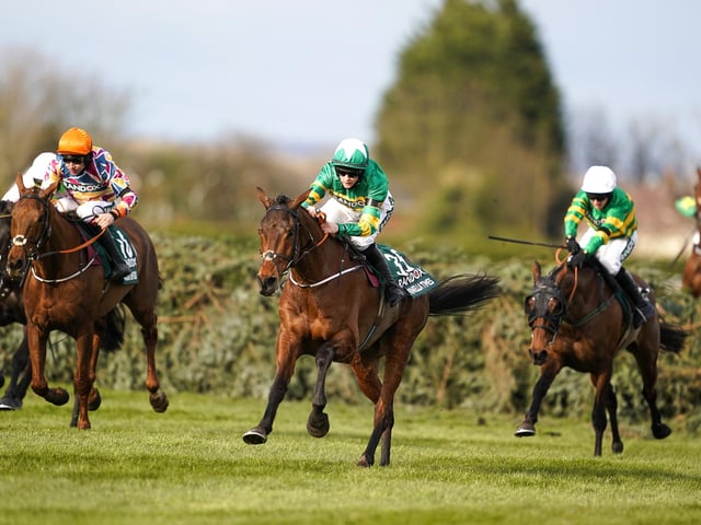 Trained by Ted Walsh, father of brilliant former jockey Ruby, who combined to guide Papillon to National glory in 2000. This 10yo, owned by two-times winner JP McManus, was a leading fancy for the 2020 race that was a victim of the Covid-19 pandemic and would have won last year but for making a juddering blunder and then being being badly hampered by a faller. He is pictured (right) running on into third spot. Could it be third time lucky for him this year?