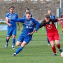 Adam Baskerville was on target for Armthorpe Welfare in their defeat at Hallam. Photo: Steve Pennock