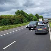 Drivers turn on the motorway.