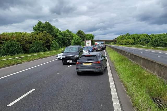 Drivers turn on the motorway.