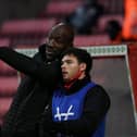 Darren Moore, with Rovers winger Jon Taylor. Picture: Howard Roe/AHPIX